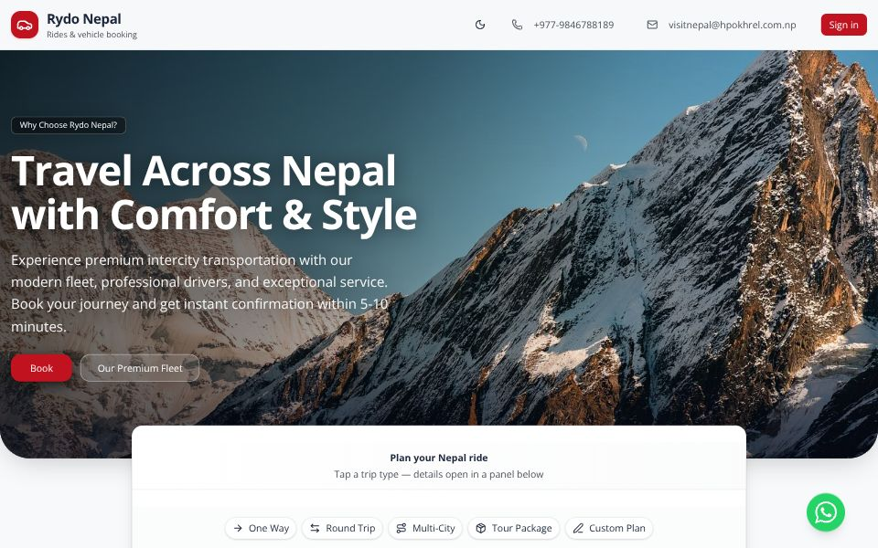 RydoNepal — Premium Intercity Transport preview